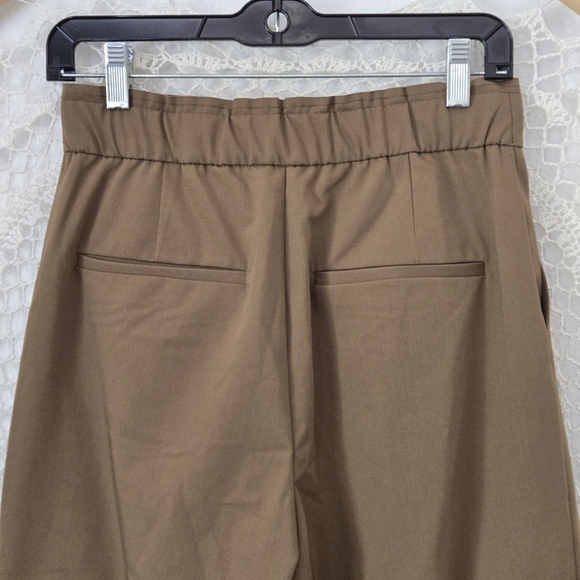 NWT Zara Cargo Trousers Elastic Waist Drawcord Hem Wide Leg High Rise Brown XS - Picture 13 of 15